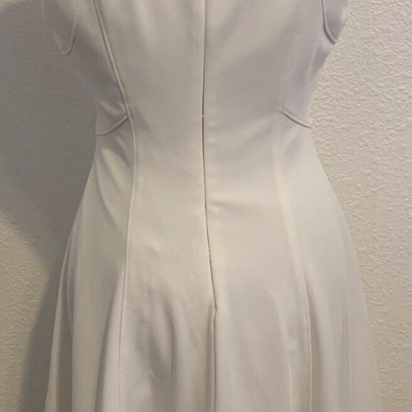 White House Black Market Cream White Princess Rockabilly Dress Women's Size 2 - Picture 5 of 14